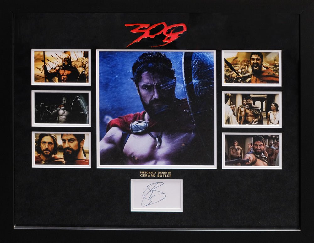 300: Rise of an Empire white card signed by Gerard Butler - Memorabilia Framers Shop